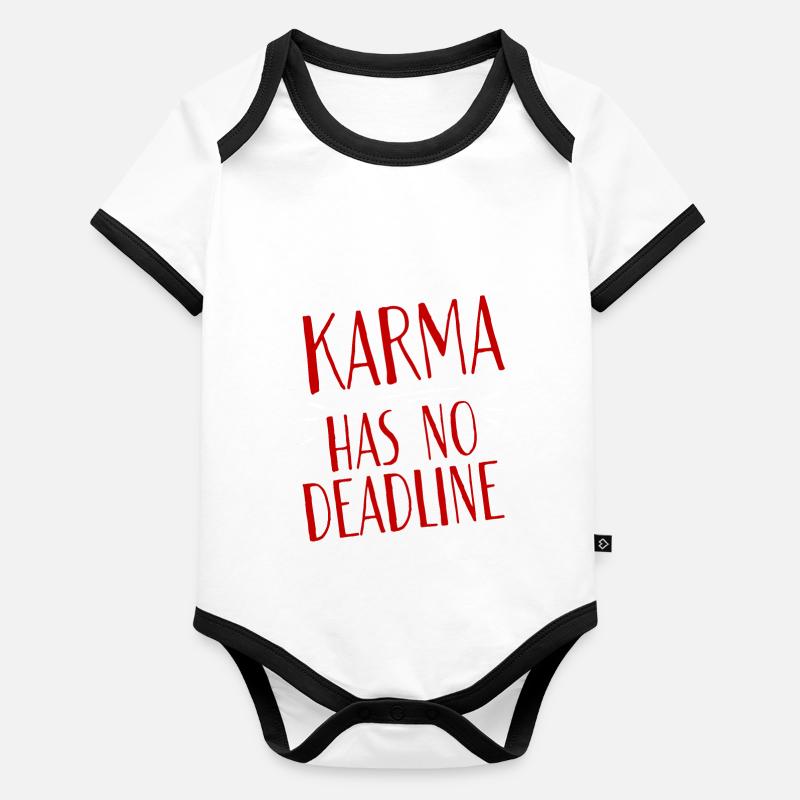 Le karma n’a pas de date limite 2 Body Bébé bio contrasté manches courtes
