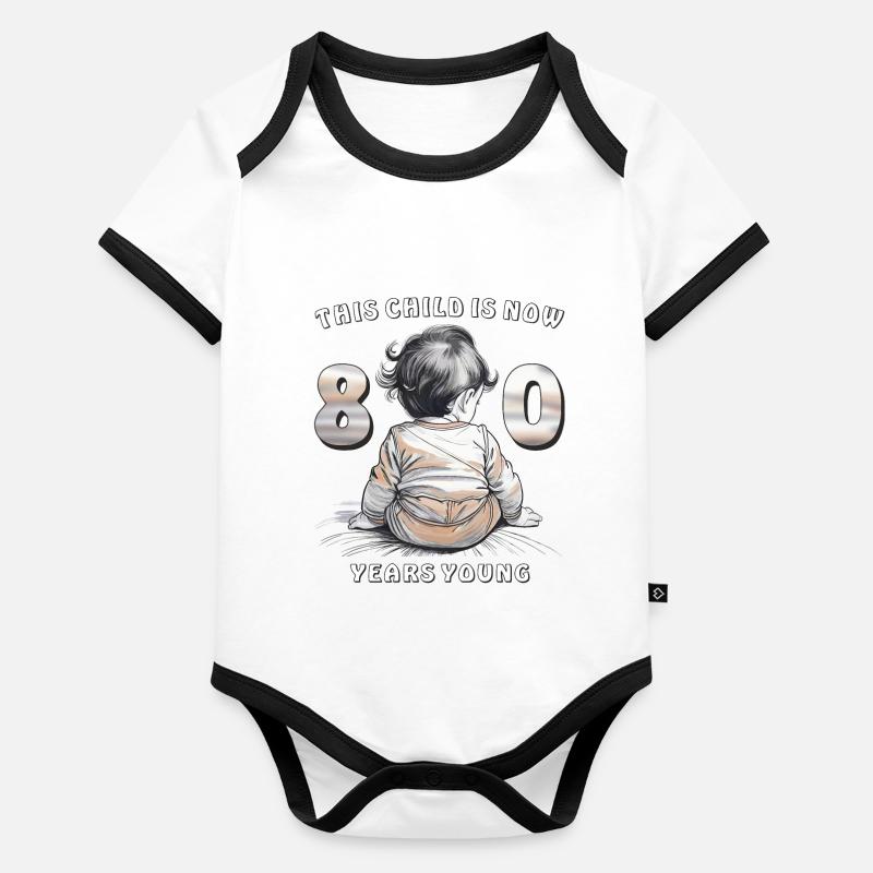 Enfant 80e anniversaire Body Bébé bio contrasté manches courtes