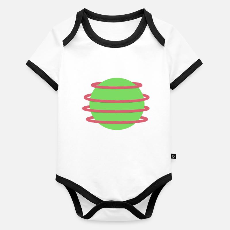 Stylish Orb Design Organic Baby Contrasting Bodysuit