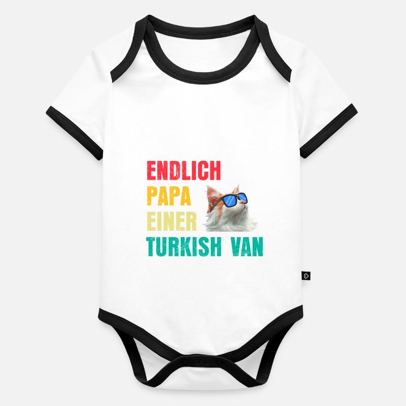 Katzenpapa ENDLICH PAPA EINER TURKISH VAN Katze Baby Bio-Kurzarm-Kontrastbody