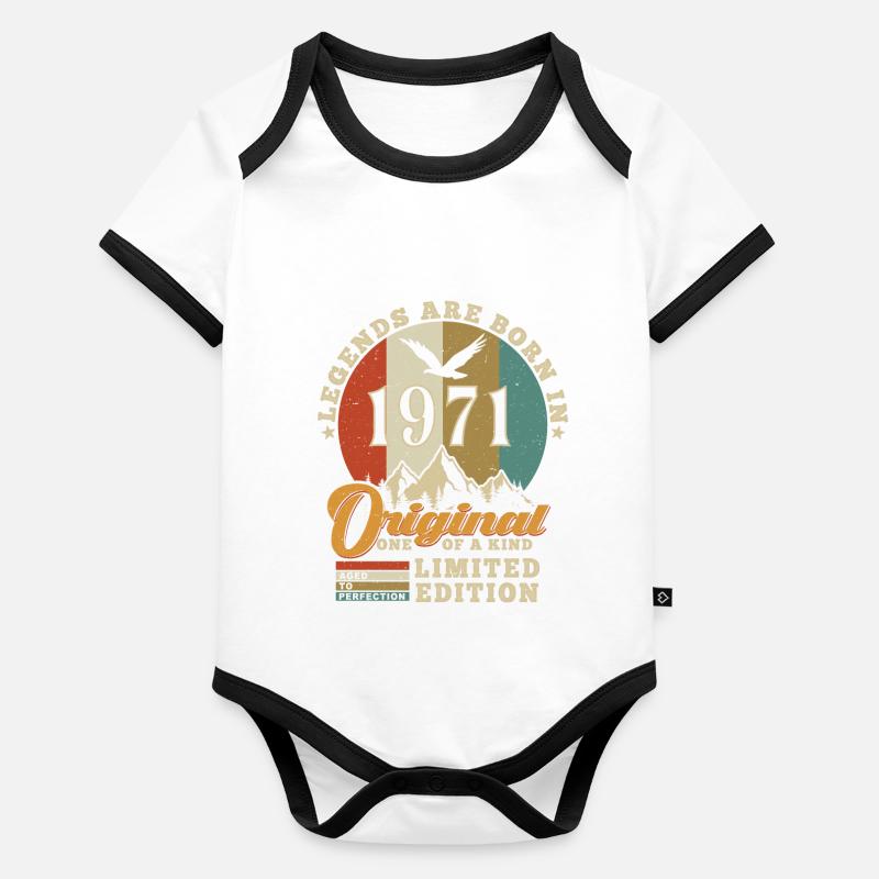 Original 1971 Geburtstagsgeschenk 1971 authentisch Baby Bio-Kurzarm-Kontrastbody