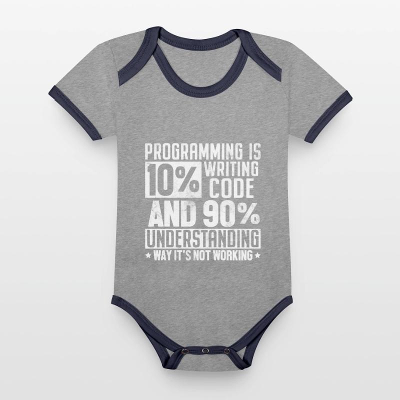 Programming Funny Software Engineer Computer Organic Baby Contrasting Bodysuit