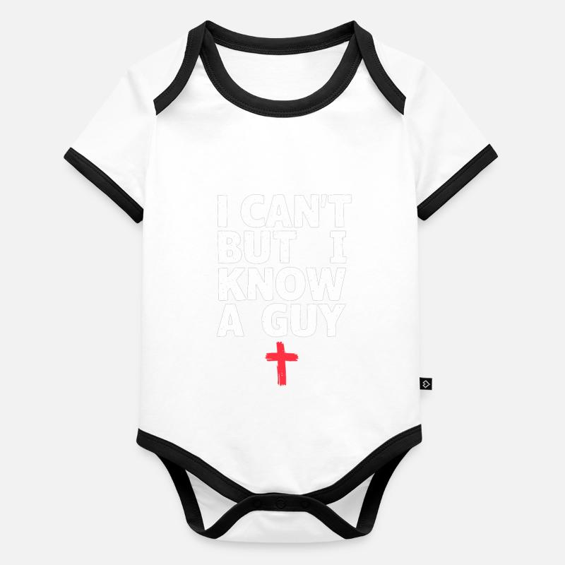 Je ne peux pas, mais je connais une croix de Jésus Body Bébé bio contrasté manches courtes