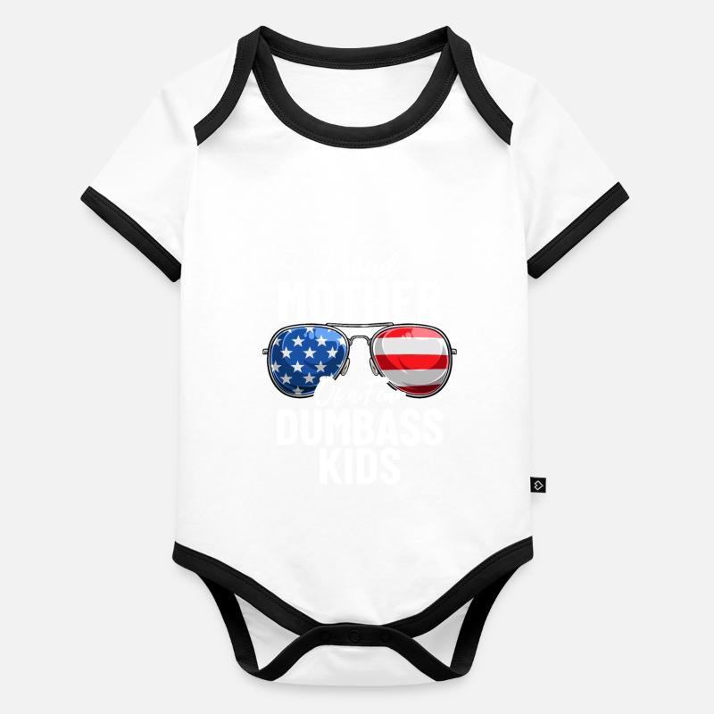 Fière mère de quelques enfants stupides Drôle États-Unis Body Bébé bio contrasté manches courtes