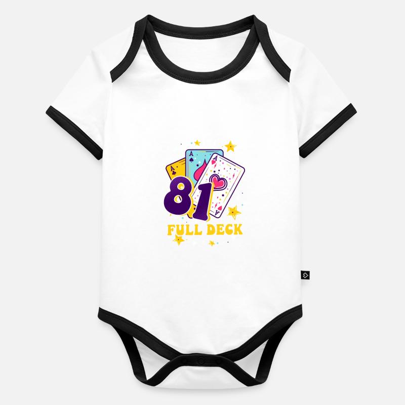 81. Geburtstag 81: Volles Deck Baby Bio-Kurzarm-Kontrastbody