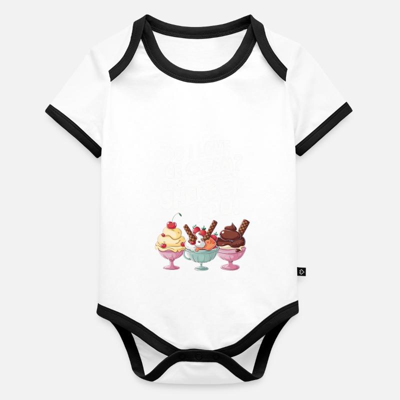 Liebe ich Eiscreme, du Sherbet, ich mache lustiges Eis Baby Bio-Kurzarm-Kontrastbody