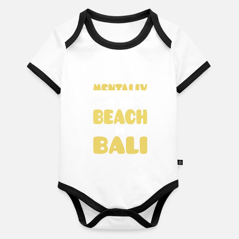 Souvenir de vacances à Bali Beach Body Bébé bio contrasté manches courtes