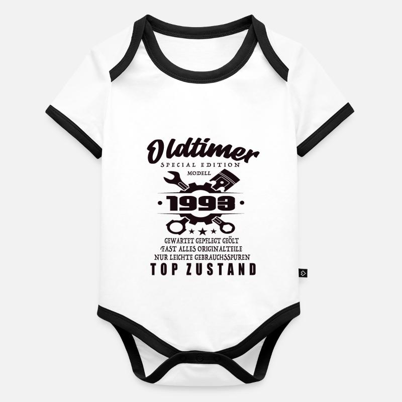 Oldtimer Special Edition Model 1993 Birthday Organic Baby Contrasting Bodysuit