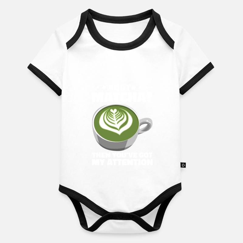 Japanese Matcha Tea Green Tea Matcha Latte Organic Baby Contrasting Bodysuit