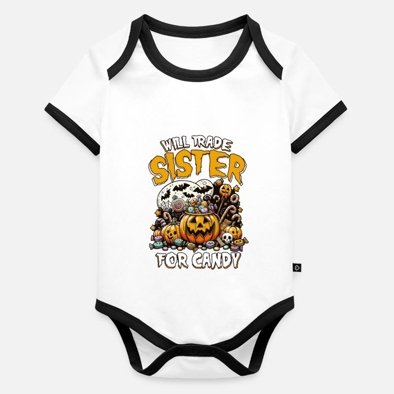 Will Trade Sister For Candy Organic Baby Contrasting Bodysuit