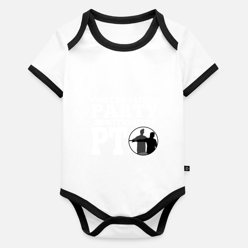 Vous ne pouvez pas épeler party sans pt Body Bébé bio contrasté manches courtes