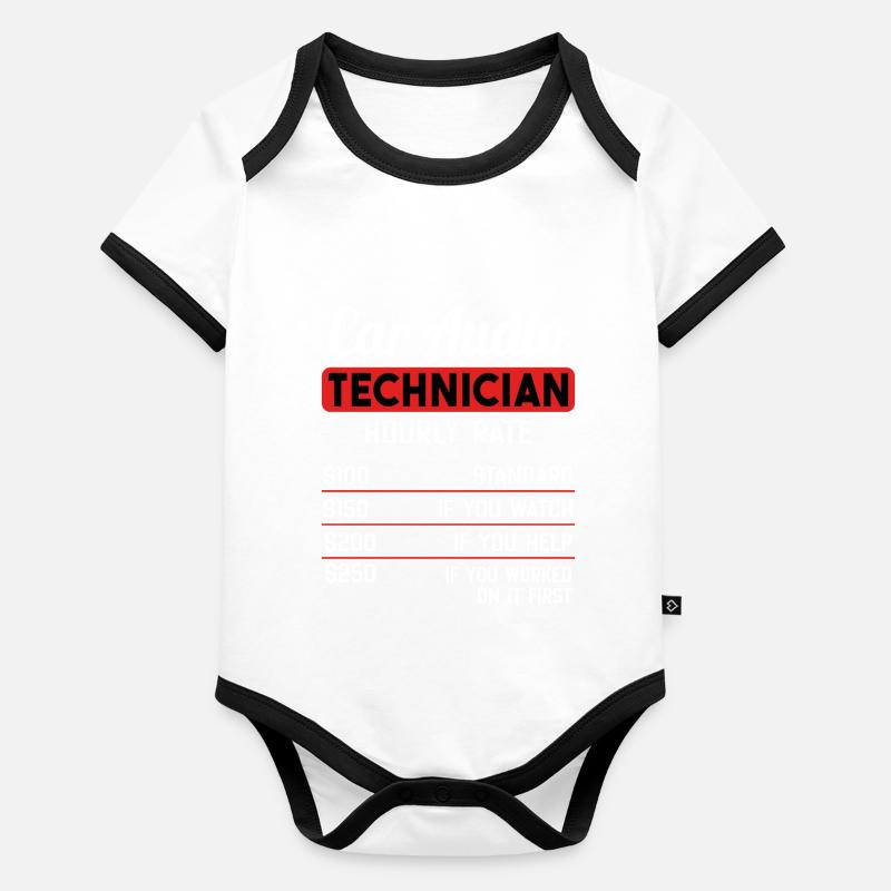 Car Audio Techniker Stundensatz Baby Bio-Kurzarm-Kontrastbody