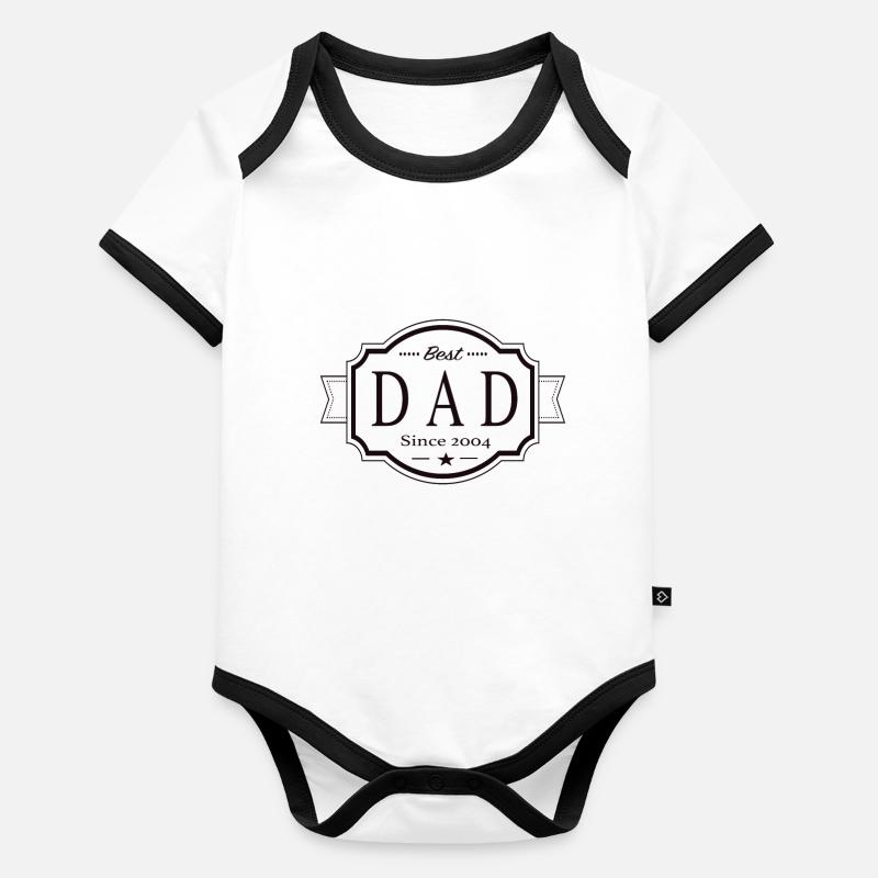 Bester Papa seit 2004 Baby Bio-Kurzarm-Kontrastbody