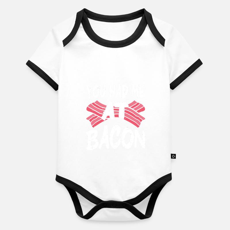 Tu m’as eu au bacon Body Bébé bio contrasté manches courtes