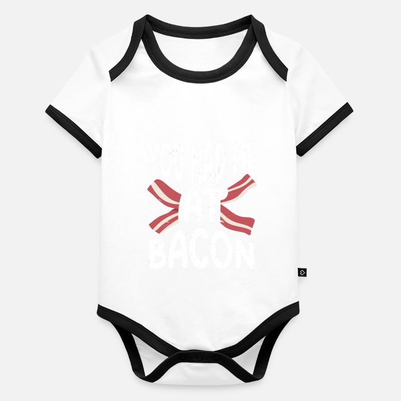 Tu m’as eu au bacon Body Bébé bio contrasté manches courtes