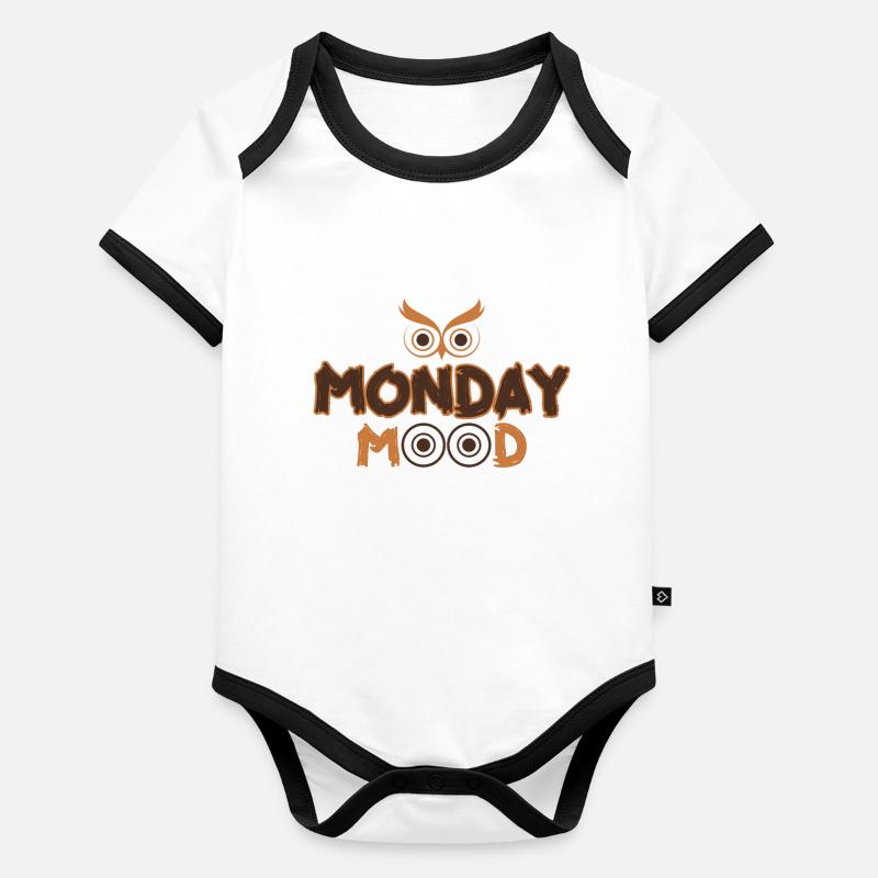 Monday Mood, Eule, Statement funny Montags Montag Organic Baby Contrasting Bodysuit