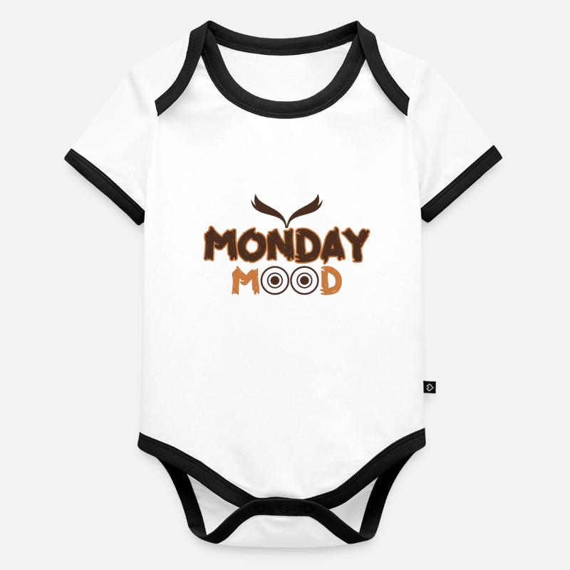 Monday Mood, Eule, Statement funny Montags Montag Organic Baby Contrasting Bodysuit