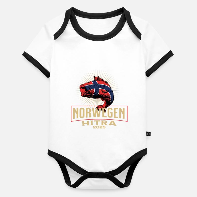 Norway Hitra 2025 Fish Motif Organic Baby Contrasting Bodysuit