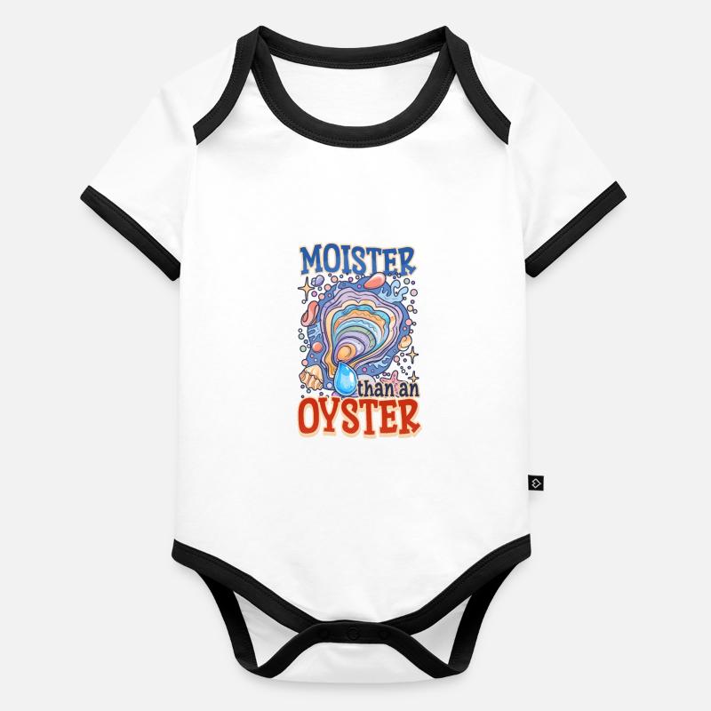 Auster feuchter als eine Auster Baby Bio-Kurzarm-Kontrastbody