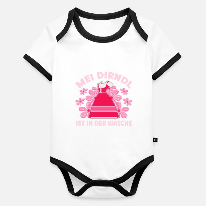 Dirndl Münchner Volksfest MEI DIRNDL IS IN THE Organic Baby Contrasting Bodysuit