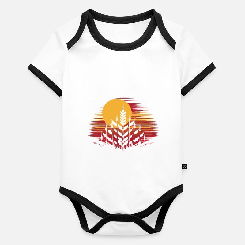 Weizen Baby Bio-Kurzarm-Kontrastbody