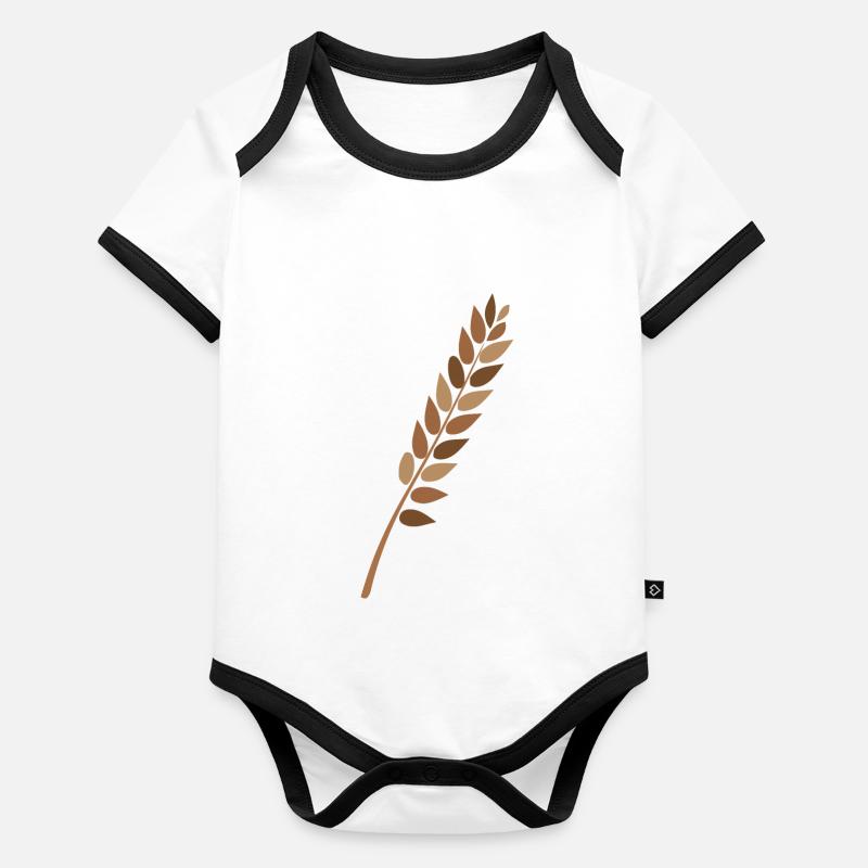 Weizen Baby Bio-Kurzarm-Kontrastbody