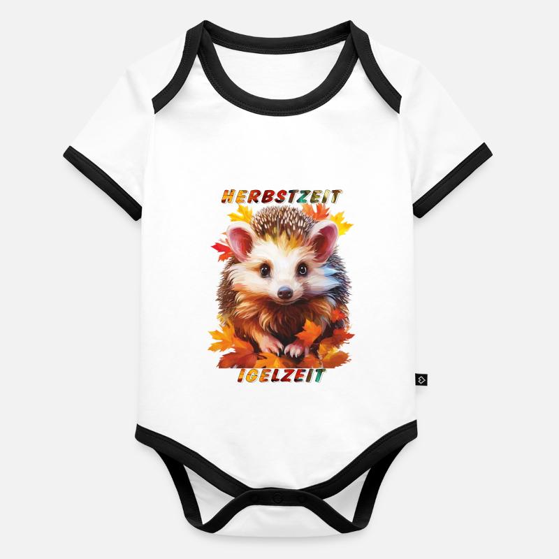 IGEL HERBSTZEIT IGELZEIT Baby Bio-Kurzarm-Kontrastbody