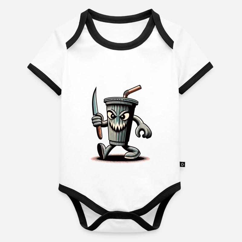 Scary Psycho Drinking Cup Boissons Body Bébé bio contrasté manches courtes