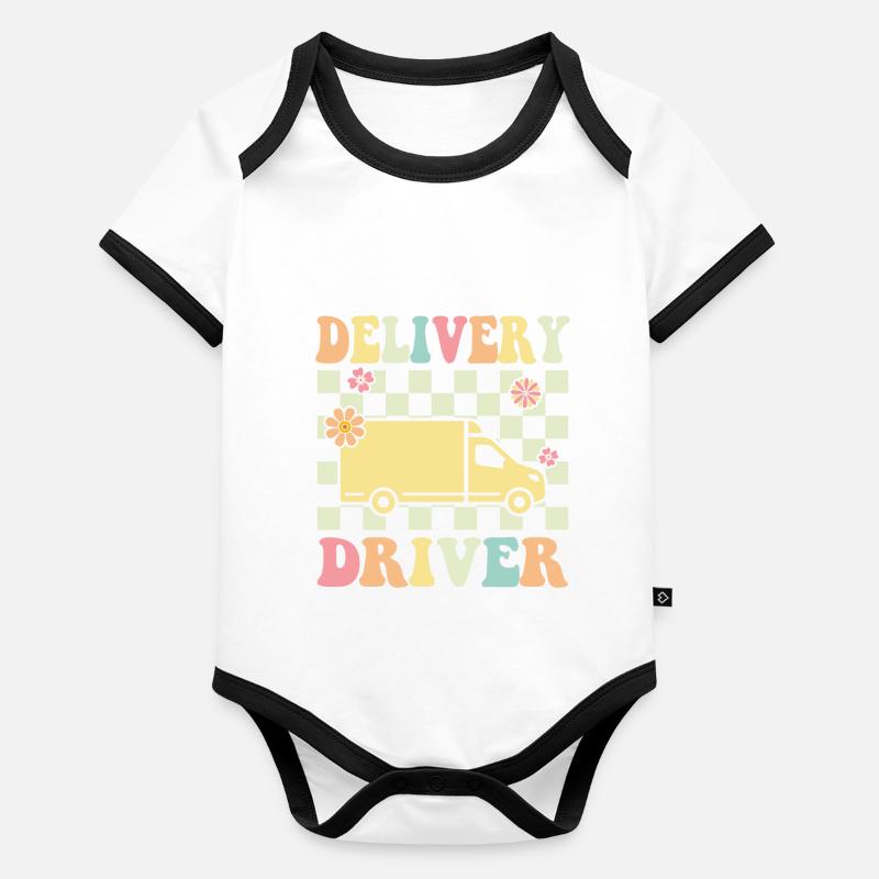 Delivery Driver Boho Funny Grubhub Driver Organic Baby Contrasting Bodysuit