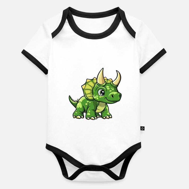 Tricératops pour les enfants Body Bébé bio contrasté manches courtes