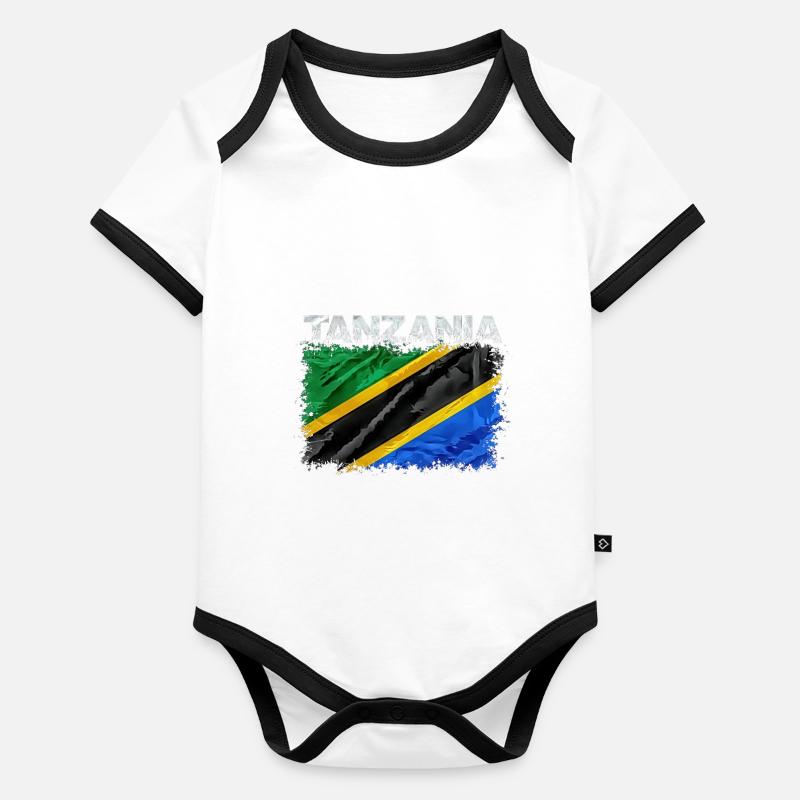 Tanzanie Body Bébé bio contrasté manches courtes