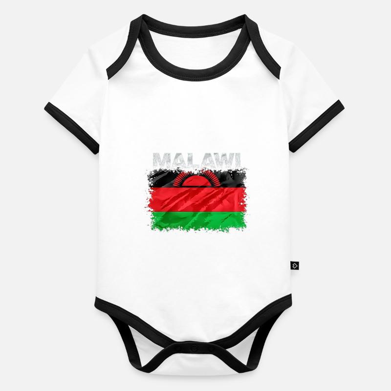 Malawi Body Bébé bio contrasté manches courtes