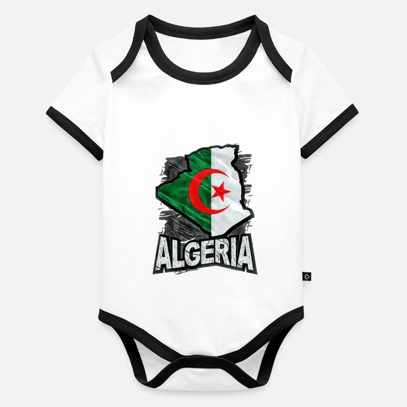 Algérie Body Bébé bio contrasté manches courtes