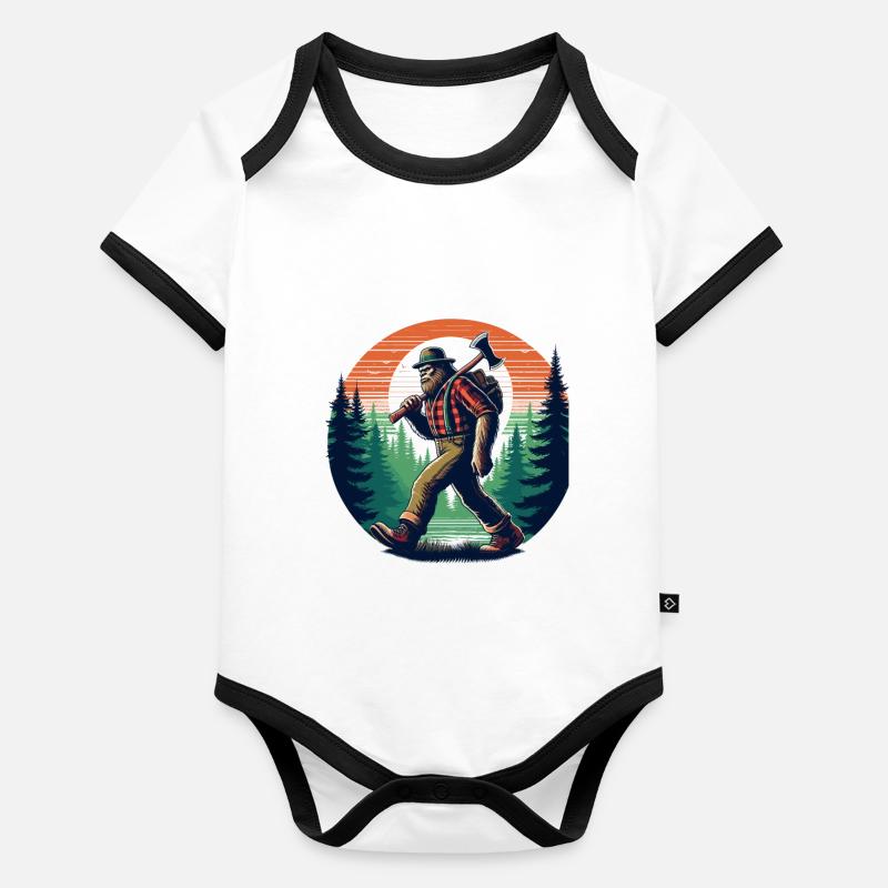 Bûcheron Forester Bigfoot Body Bébé bio contrasté manches courtes