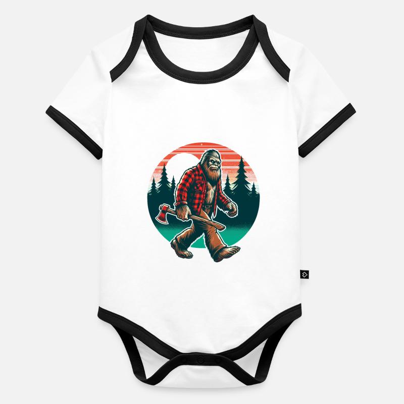 Bûcheron Forester Bigfoot Body Bébé bio contrasté manches courtes