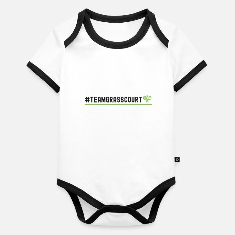 Funny Tennis Player Racket Baby Bio-Kurzarm-Kontrastbody
