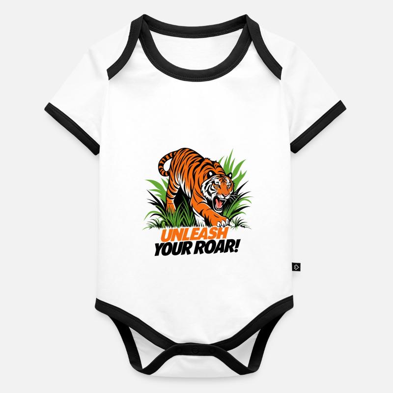 TIGER, UNLEASH YOUR ROAR Organic Baby Contrasting Bodysuit