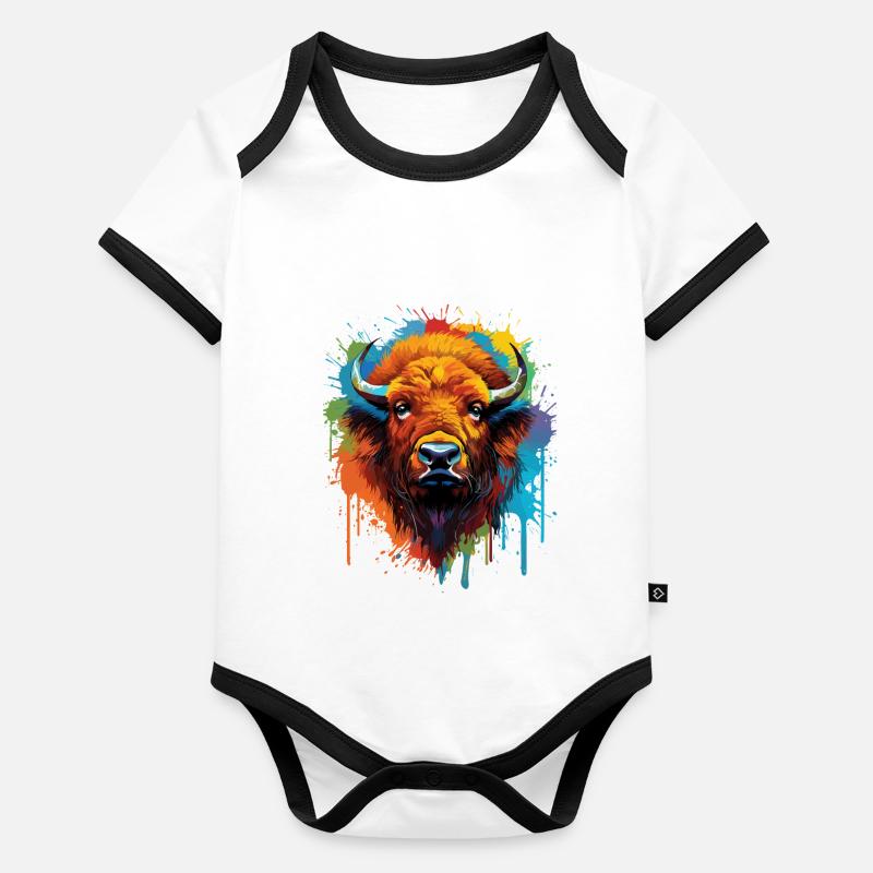 Bison Body Bébé bio contrasté manches courtes