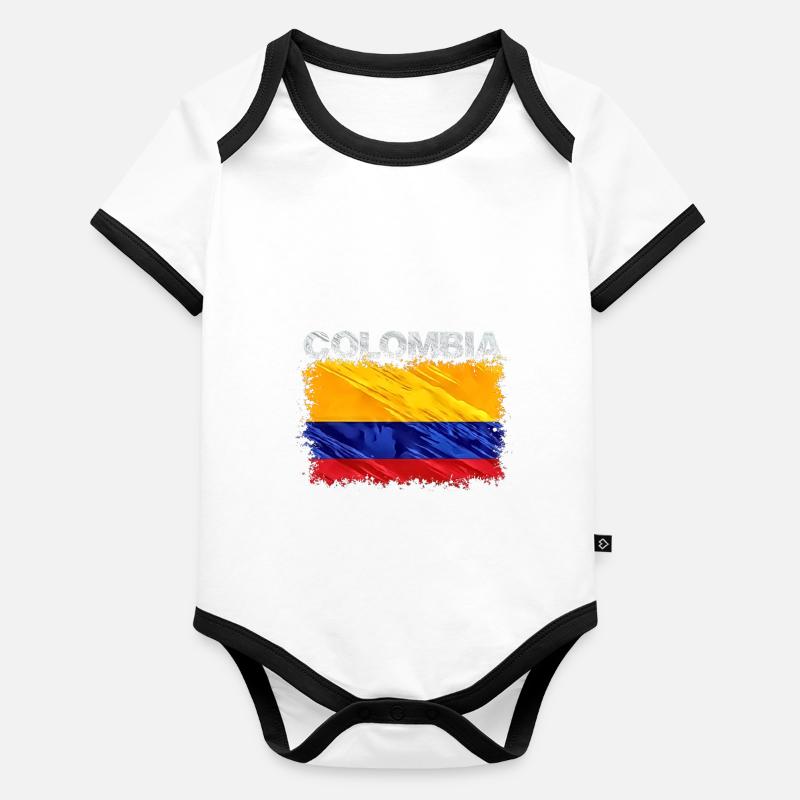 Colombie Body Bébé bio contrasté manches courtes