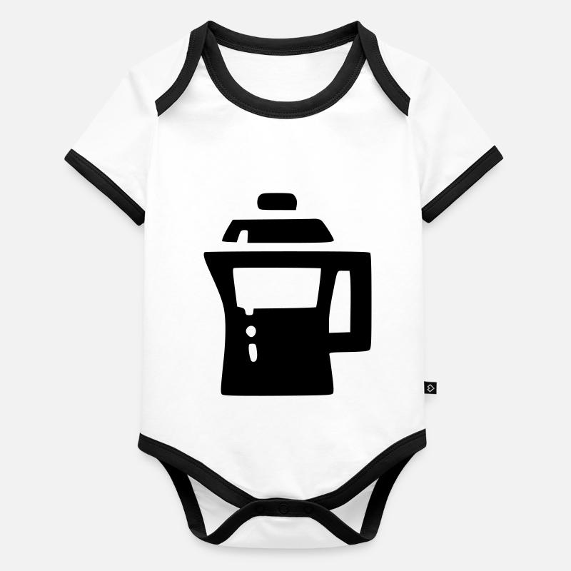 Cafetière Body Bébé bio contrasté manches courtes