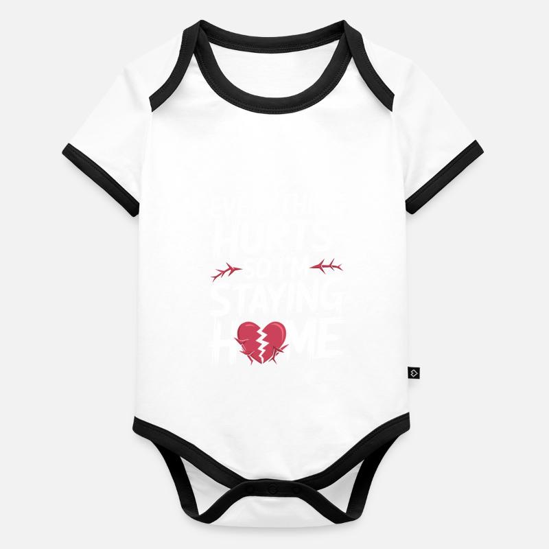 Introversion Style alternatif Émotionnel Body Bébé bio contrasté manches courtes