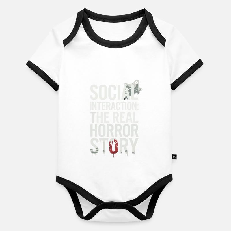 Introversion Style alternatif Émotionnel Body Bébé bio contrasté manches courtes
