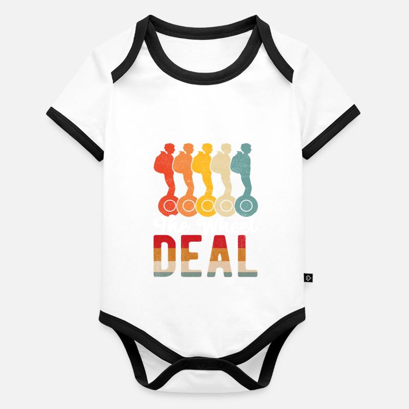 EUC Monoroue Body Bébé bio contrasté manches courtes