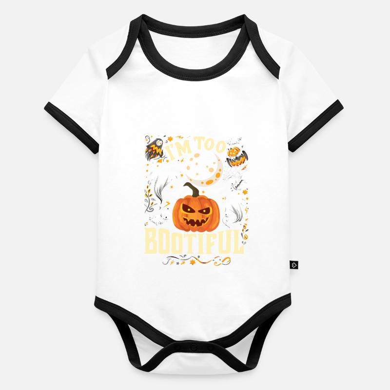 Halloween Kostüm Kinder I'M TOO BOOTIFUL Lustiges Baby Bio-Kurzarm-Kontrastbody
