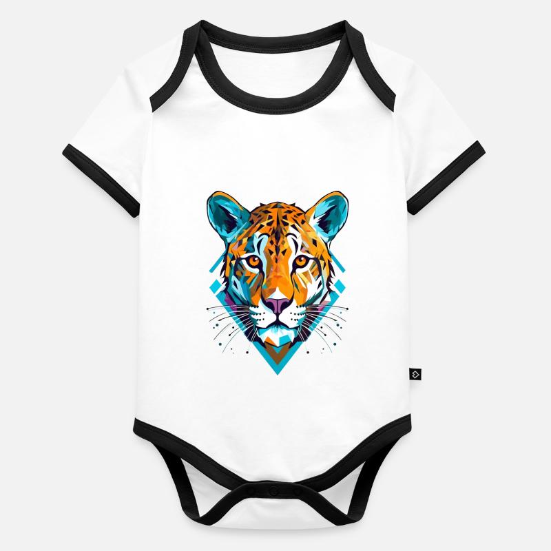 Guépard Gepard Body Bébé bio contrasté manches courtes