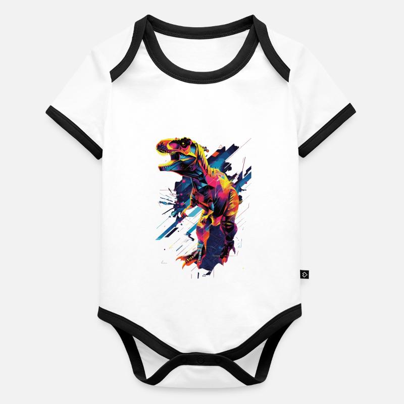 T-Rex Body Bébé bio contrasté manches courtes