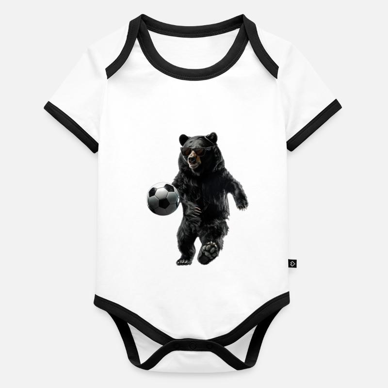 Schwarzbär Baby Bio-Kurzarm-Kontrastbody