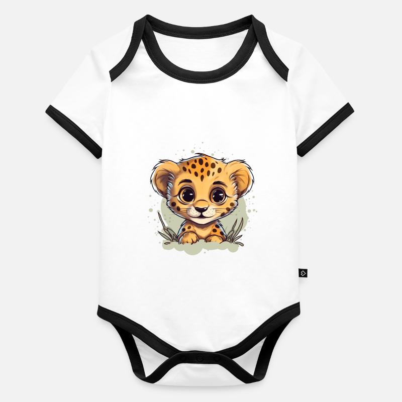 Gepard Guépard Body Bébé bio contrasté manches courtes