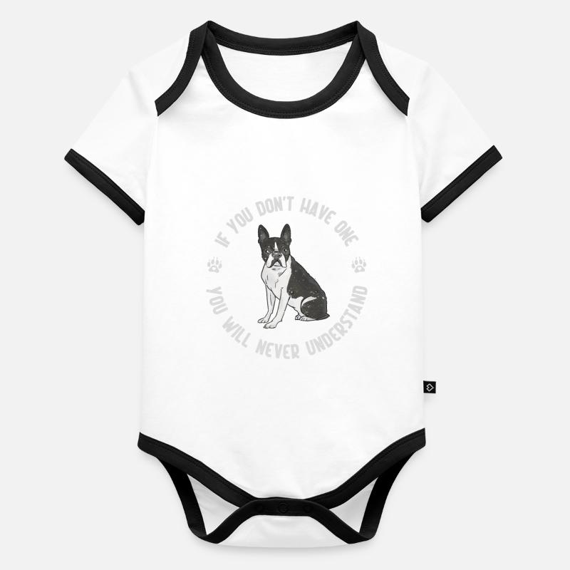 Cadeaux Boston Terrier Body Bébé bio contrasté manches courtes