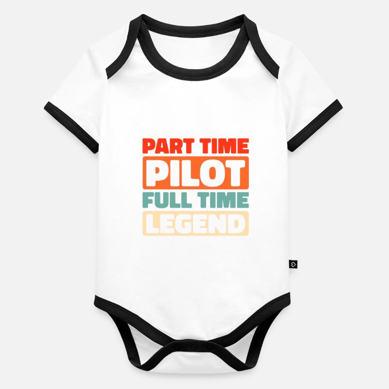 Paramoteur parapente Body Bébé bio contrasté manches courtes